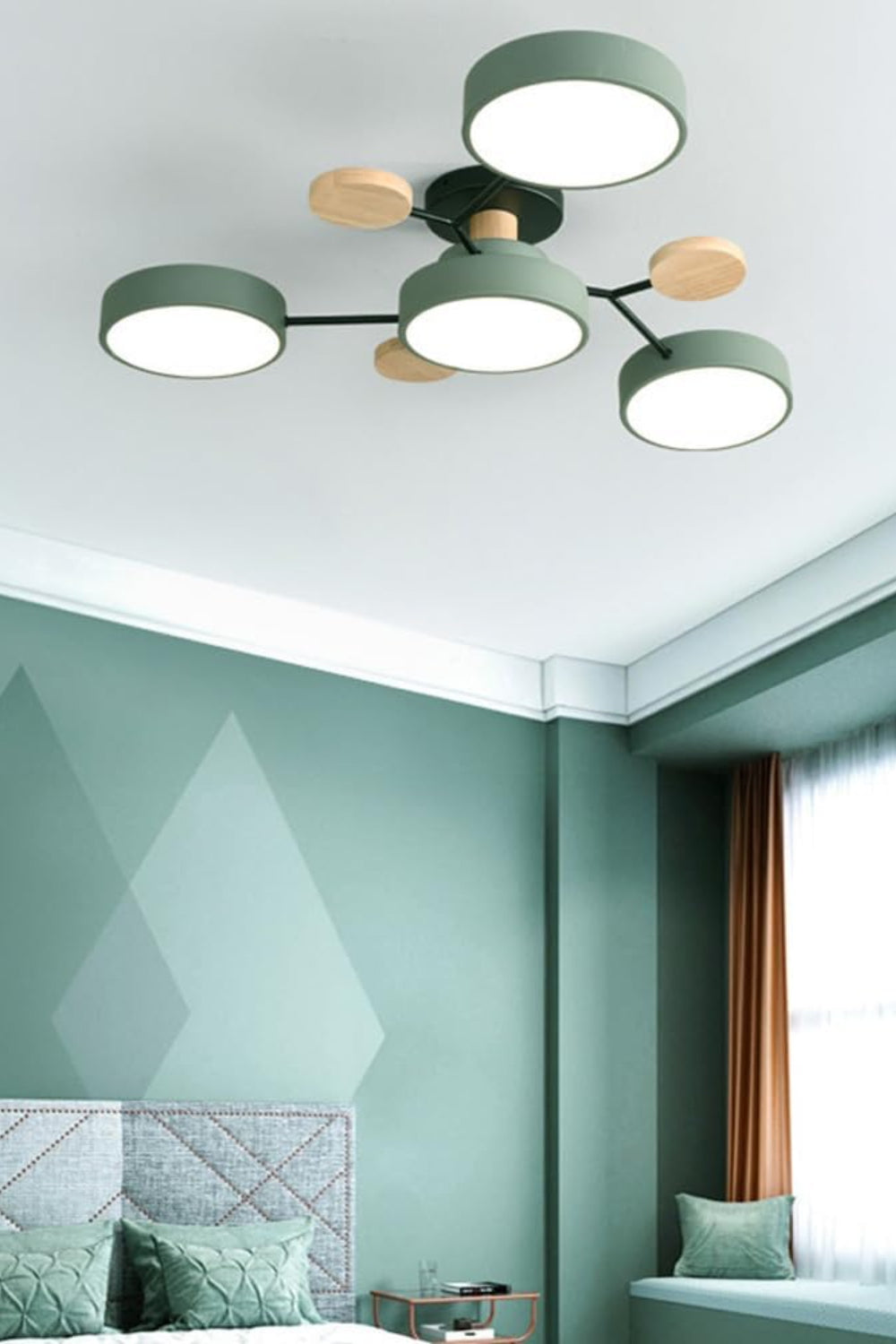 Multihead Disc Morandi Color Branch Ceiling Light
