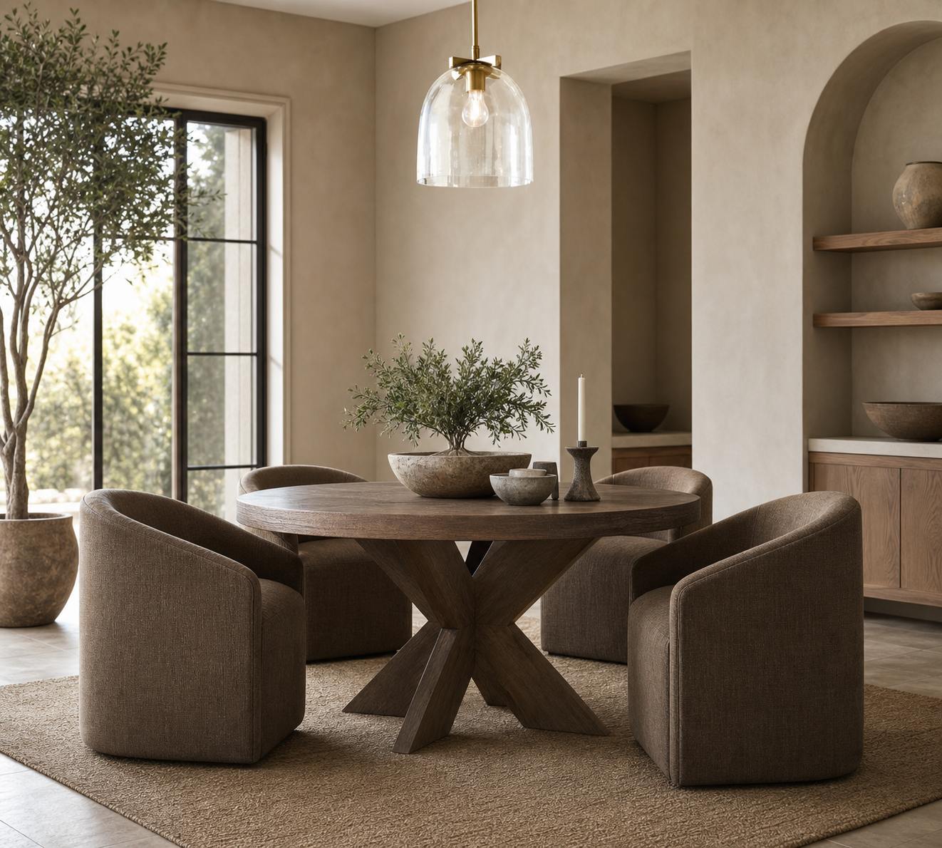 Auria Metal Brass Pendant Lighting - Vintage Finish with Glass Shade