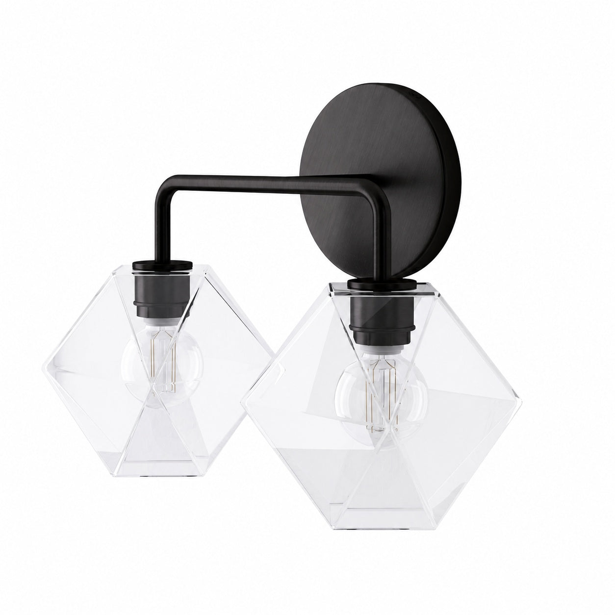 Talvior Geometric Modern Bathroom Sconce - Faceted Shade Light in Luxe Finishes