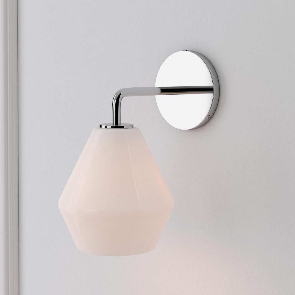 Sculptural Glass Geo Sconce - Modern Bathroom Mirror Globe Wall Light