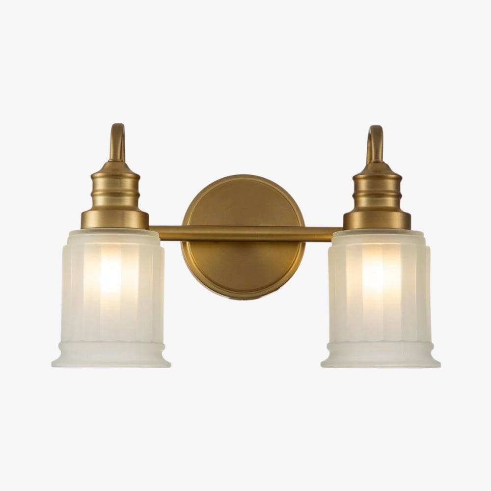 Lirra Bathroom Metal Wall Lamp with Glass Shade - Damp Rated Wall Sconce