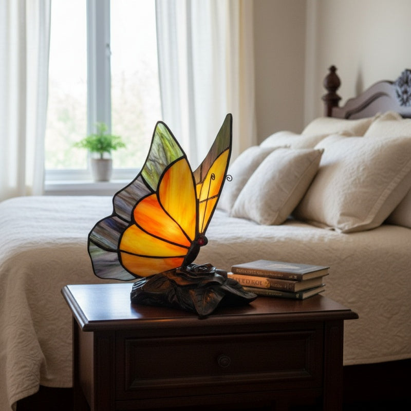 TF Butterfly Table Lamp – Nature-Inspired Glass Design Perfect for Living Rooms or Hallways