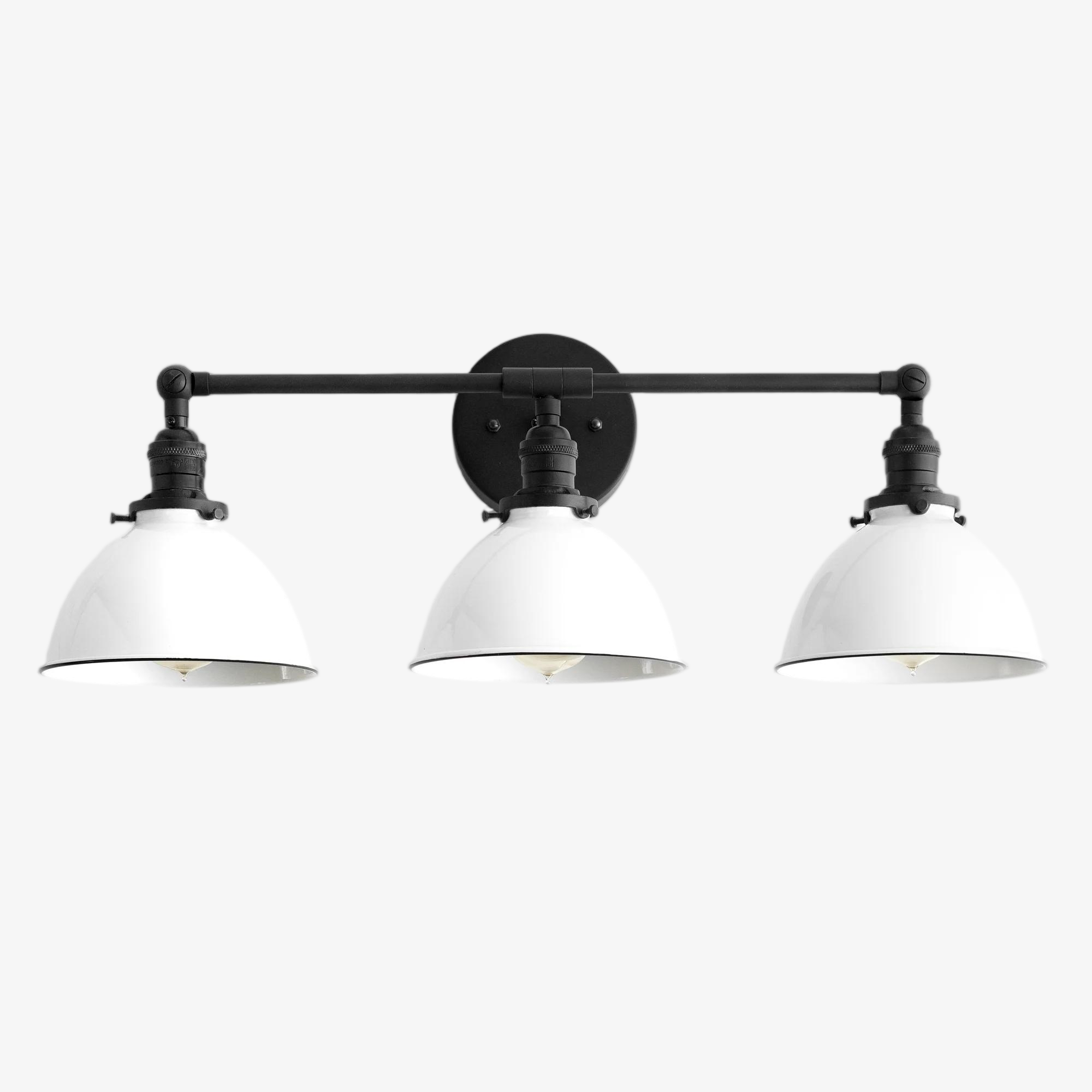 Conique Metal Dual Head Wall Fixture with Classic Shades – Industrial Vanity Lamp