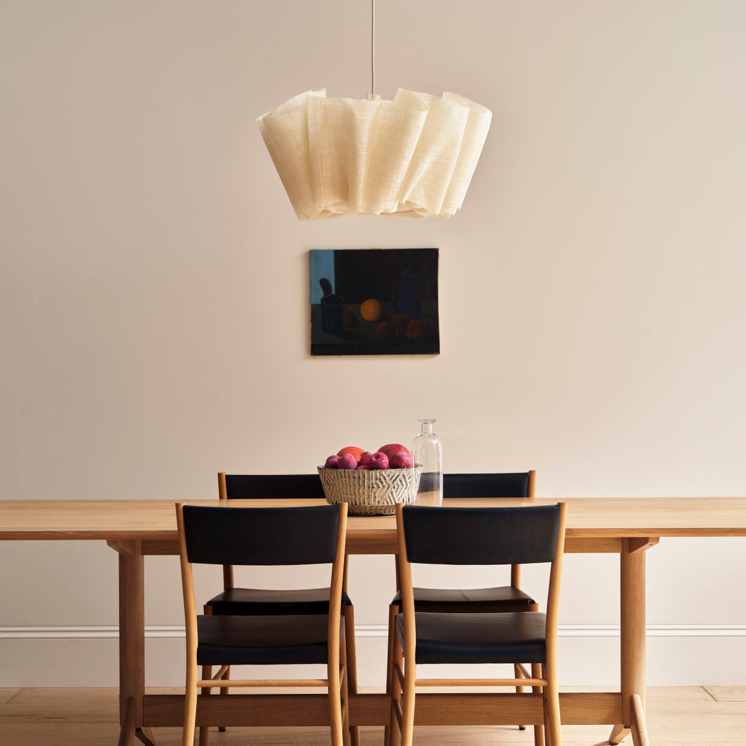 Nordic Linen Pleated  Fabric Pendant Light Lampshade