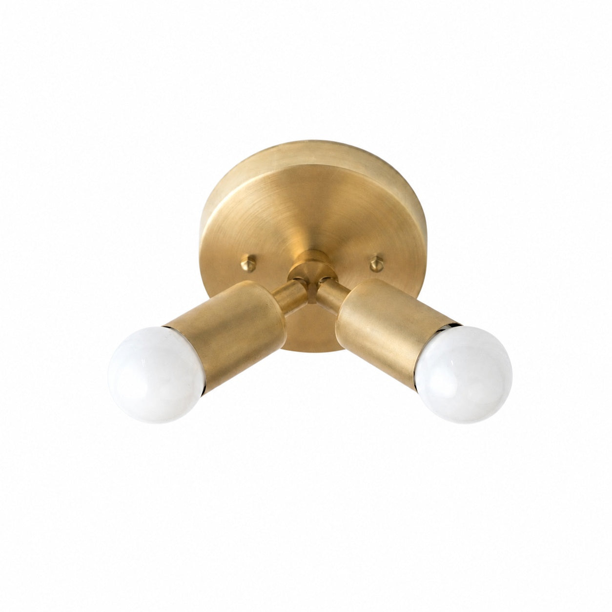 Mobilux Line Modern Brass Flush Mount - Minimalist Gold Ceiling Light for Bedroom