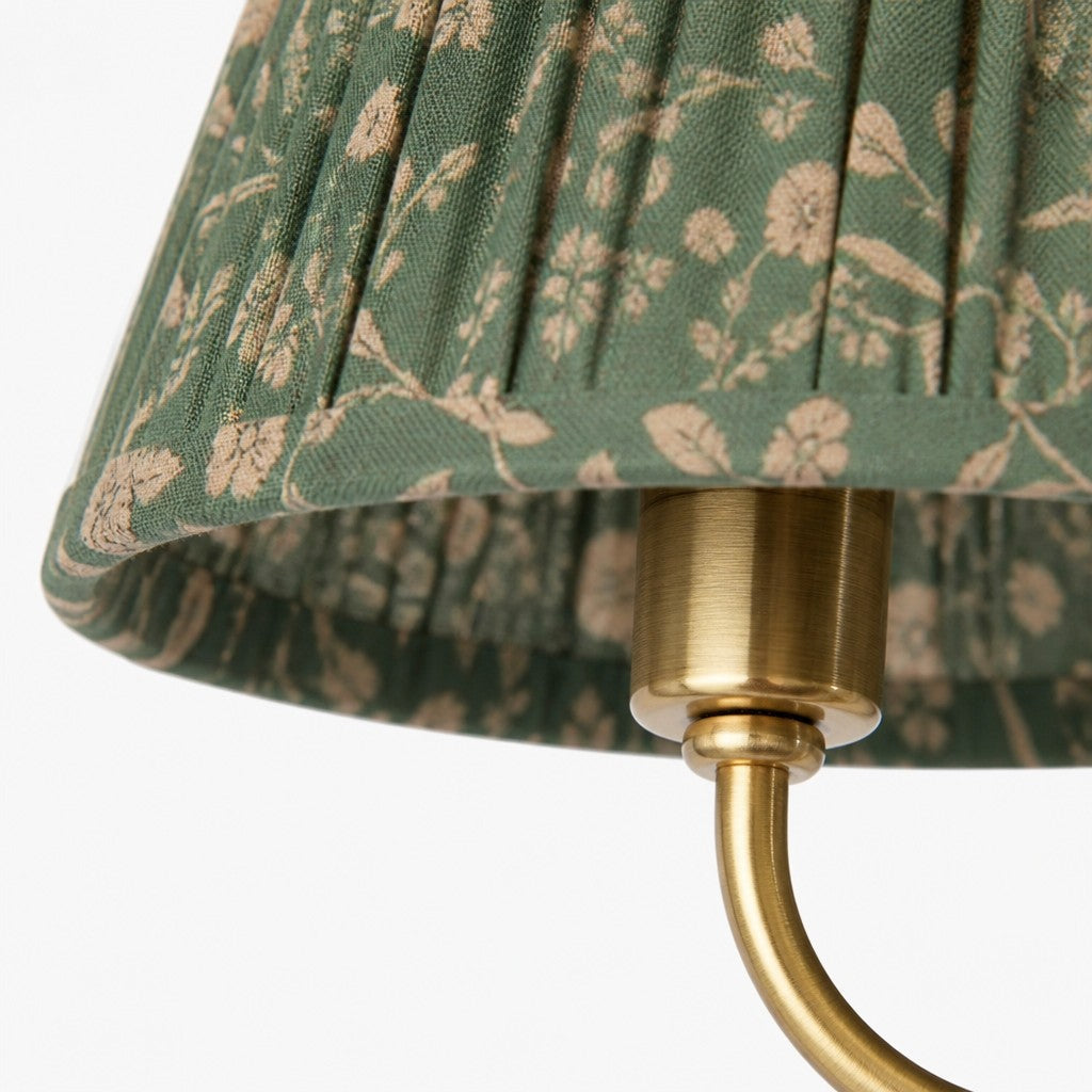 Solmire Rustic Chandelier - Wood and Metal Floral Fabric Shades for Living Room