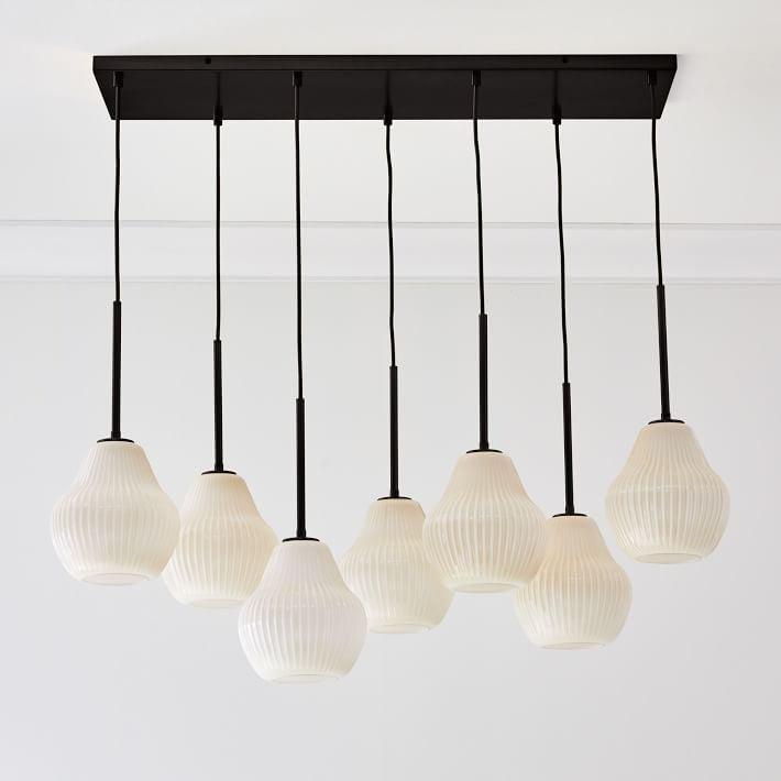 Rivrona Contemporary 7-Light Chandelier - Modern Glass Lighting for Dining Rooms