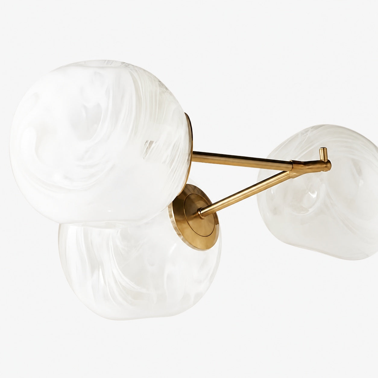 Pawrior Multi-head Organic Glass Spherical Chandelier - Modern Cloud Design Branch Light
