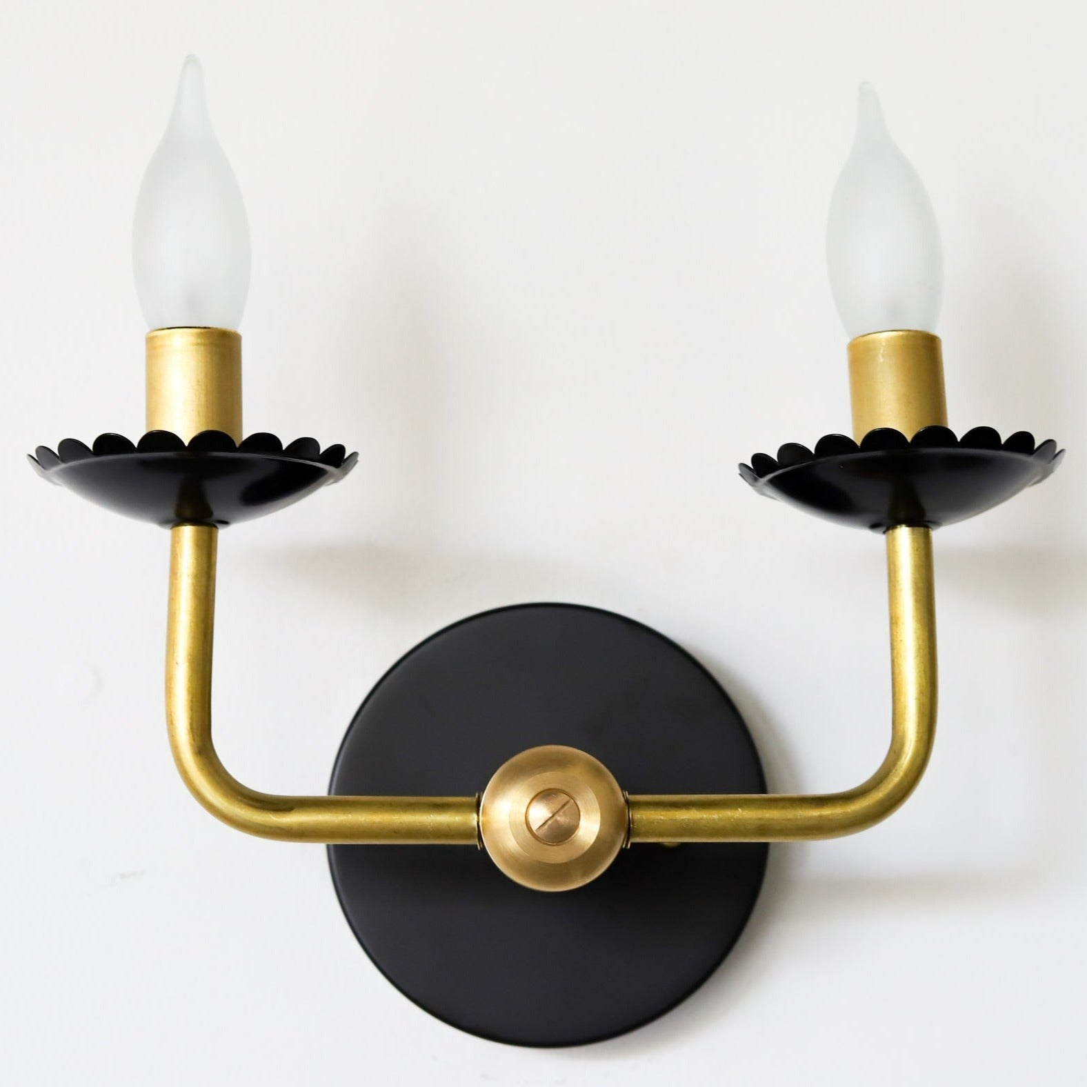 Retro Two Light Wall Sconce - Scalloped Design for Elegant Interiors