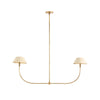 Foldray Scalloped Linear Chandelier - Leather Style for Dining Room