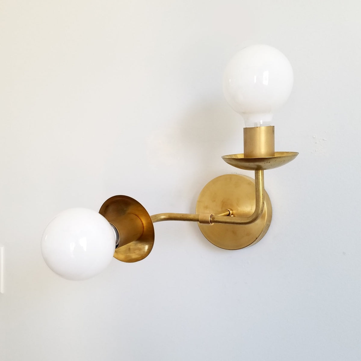 Asymmetric Wall Sconce - Brass & Chrome Modern Lighting Accent