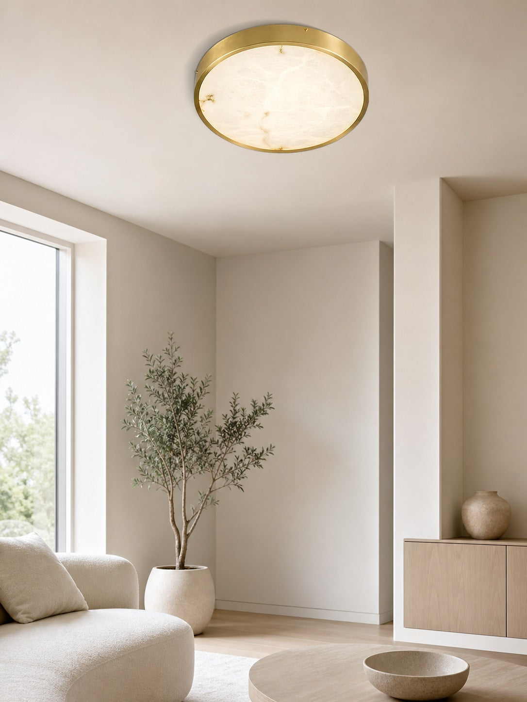 Geometric Alabaster Recessed Ceiling Light