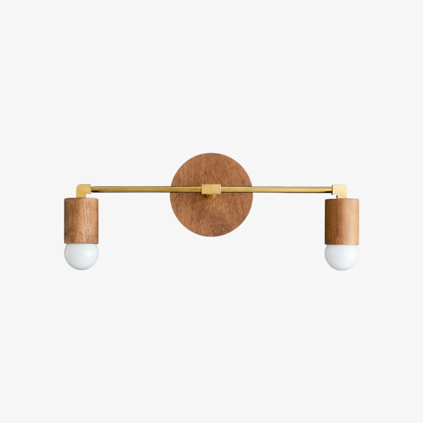 Lumen Woodgrain Frame Boho Wall Lamp – Multi Finish Vanity Lighting Solution