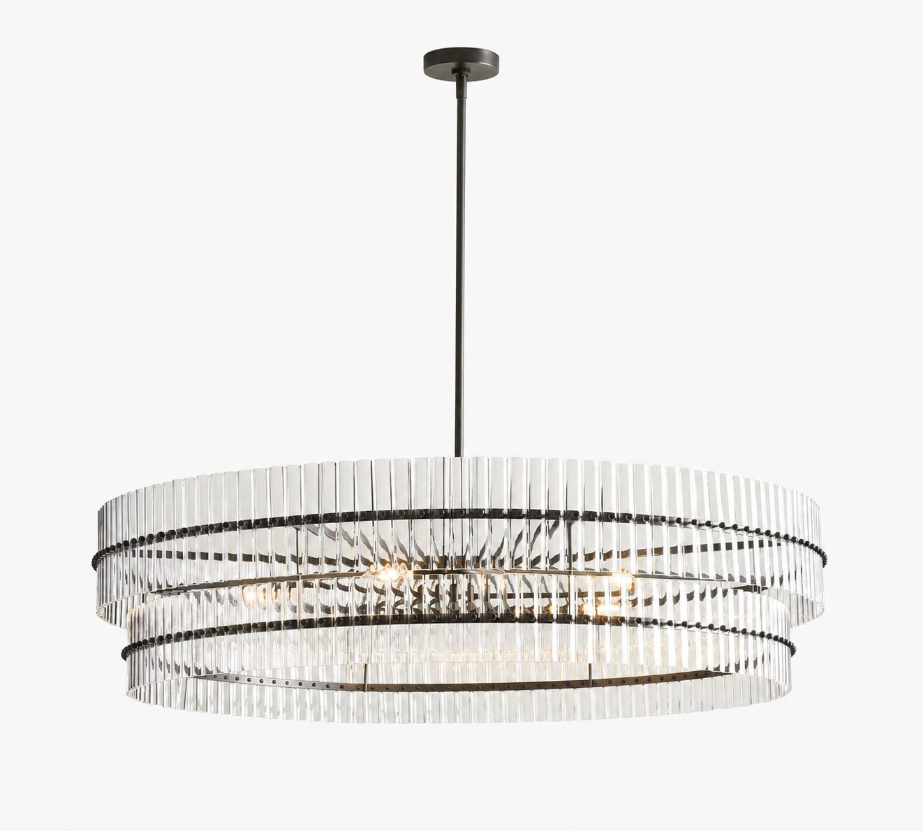 Lumora Crystal Pendant Light – Elegant Tumbled Brass & Cut Glass