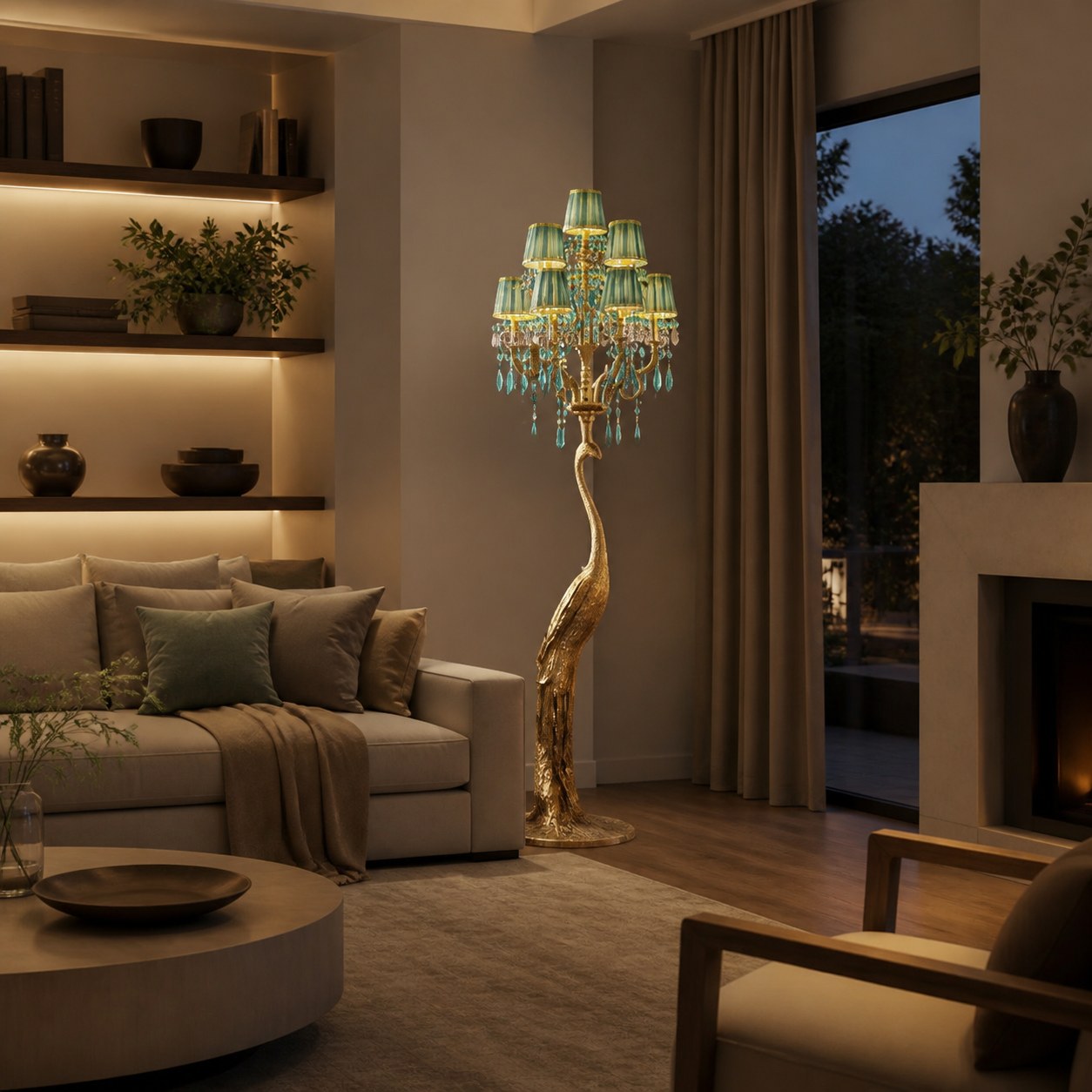 Perky Peacock Floor Lamp