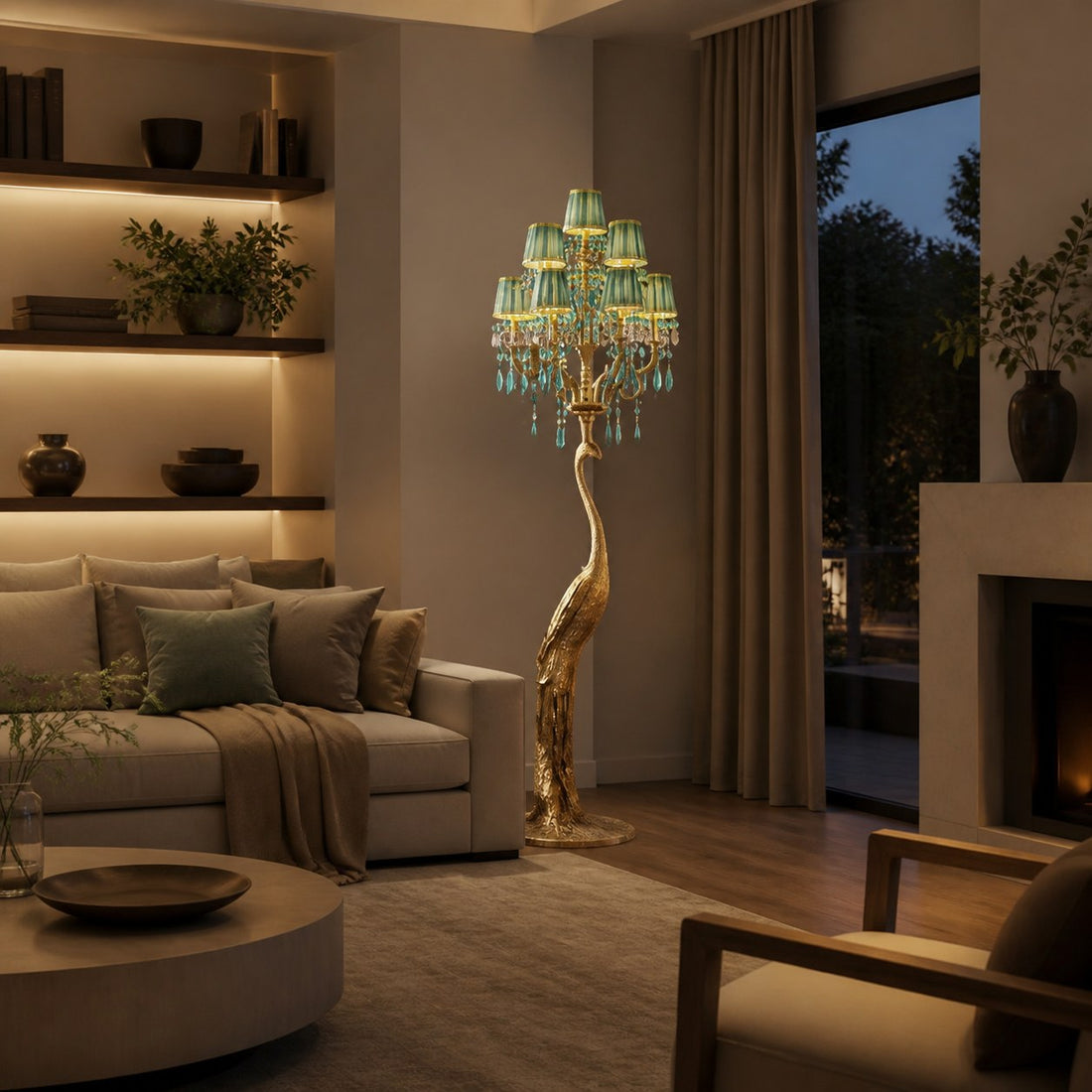 Perky Peacock Floor Lamp
