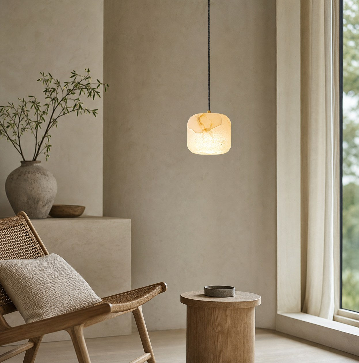 Alabaster Bedside Pendant Light