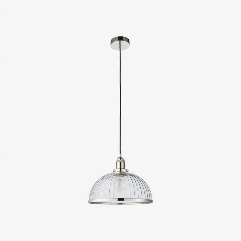 Novera Ribbed Glass Stylish Modern Pendant Lamp for Bedroom and Dining Area