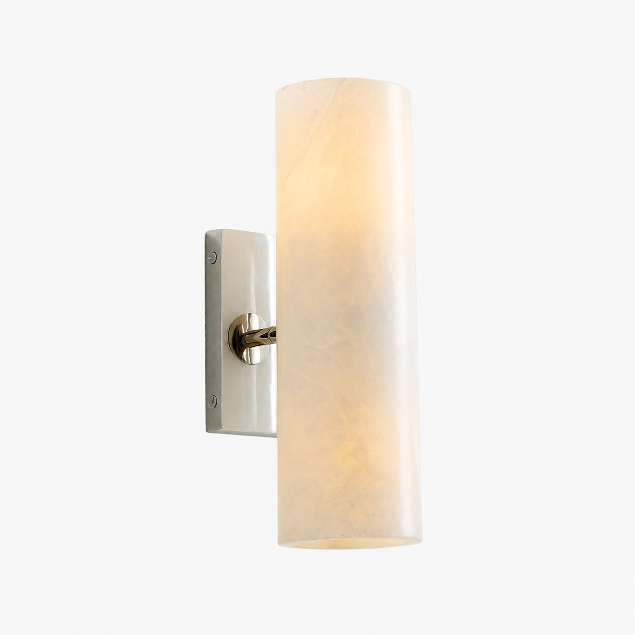 Wolvina Natural Marble Tube Sconce with Sleek Metal Details