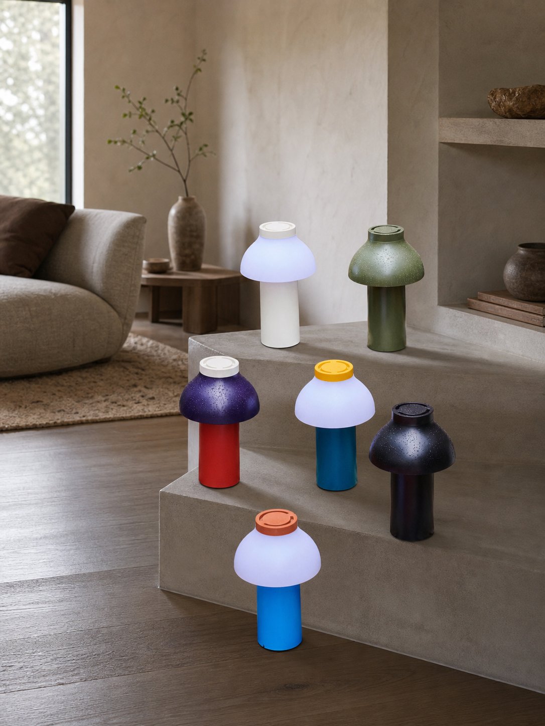 Modern Portable Table Lamp – Minimalist Rechargeable Light for Indoor Outdoor Use