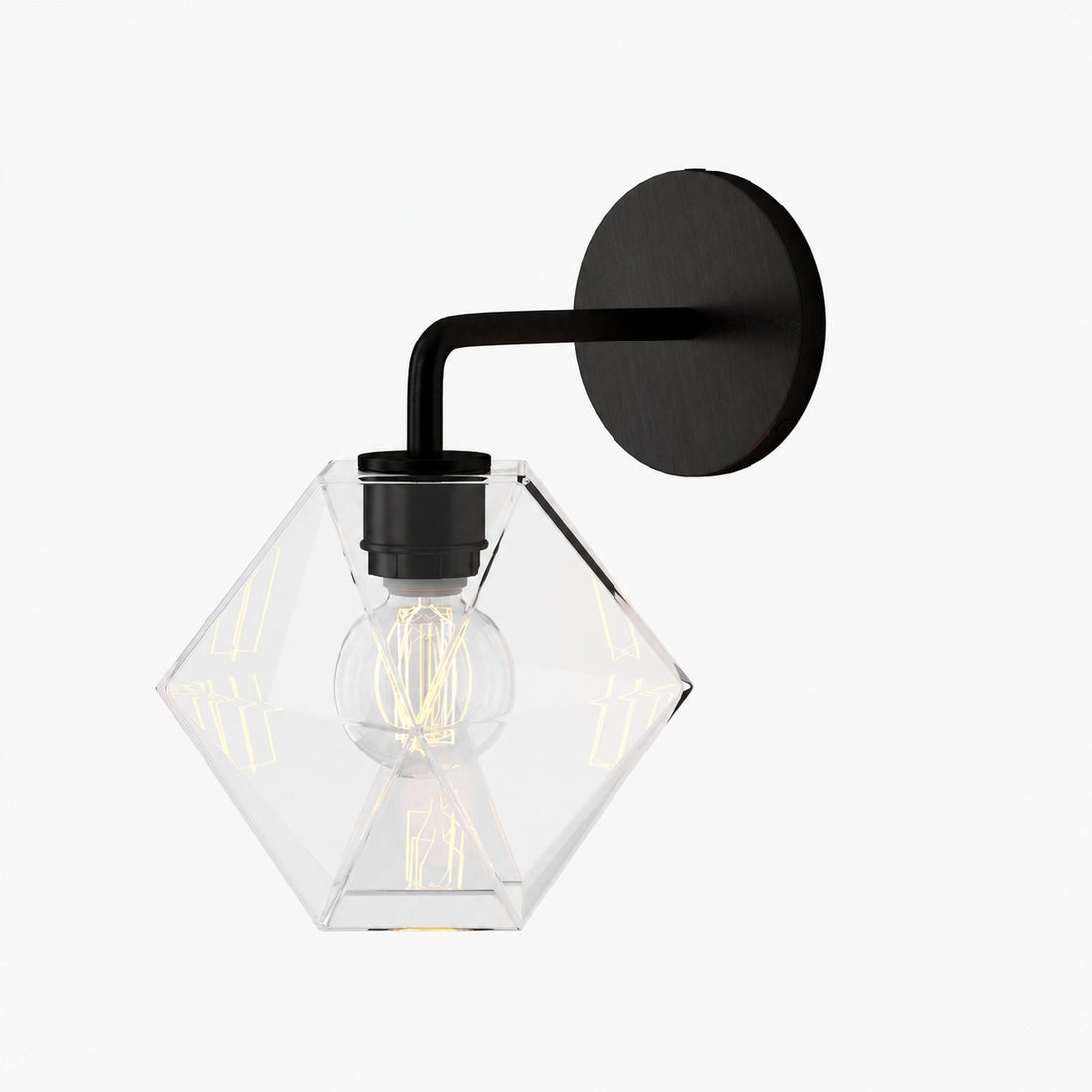 Talvior Geometric Modern Bathroom Sconce - Faceted Shade Light in Luxe Finishes