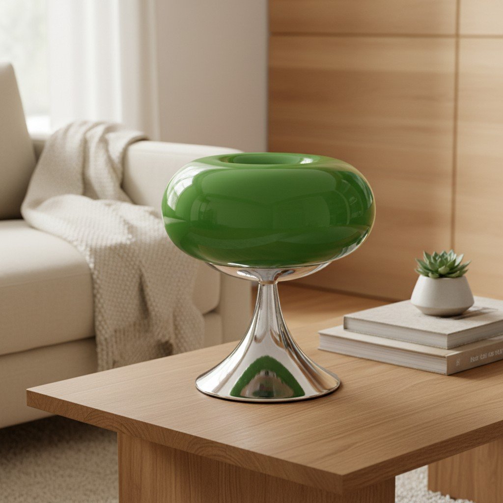 Lollora Decorative Table Lamp - Sculptural Glass Accent Light for Bedroom or Living Room