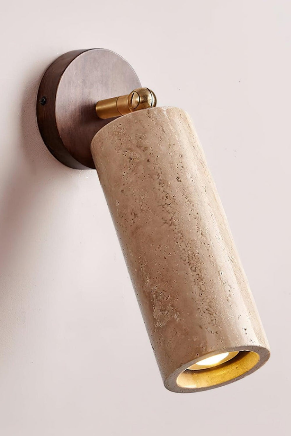 Mireille Modern Cylindrical Travertine Pivot Wall Light