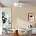 Load image into Gallery viewer, Retro Brass Bauhaus Glass Disc Ceiling Lamp
