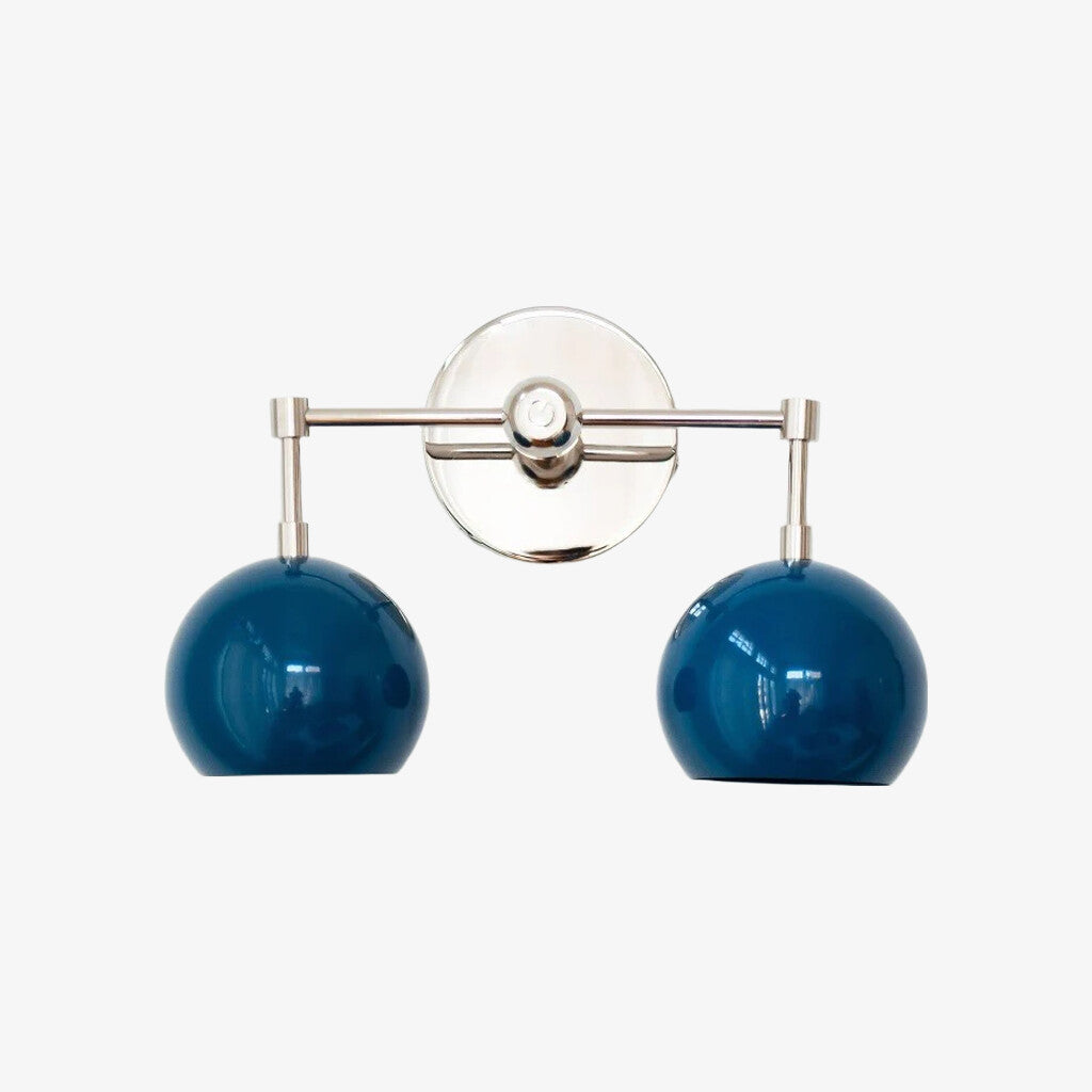 Navy Wall Light - Double Ball Bath Vanity Mirror Wall Sconce
