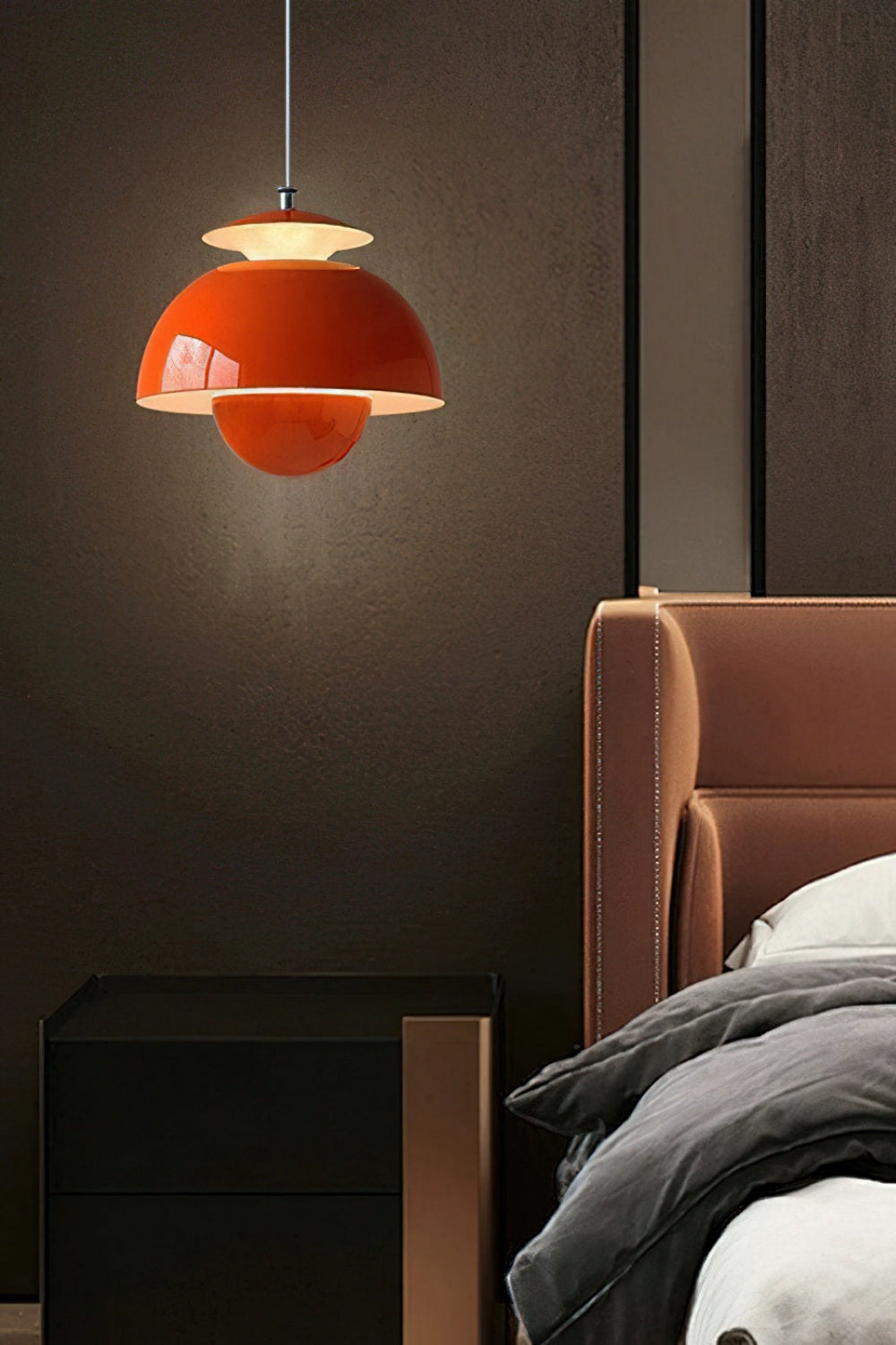 Nordic Metal Macaroon Flower Bud Shade LED Top Openable Pendant Light