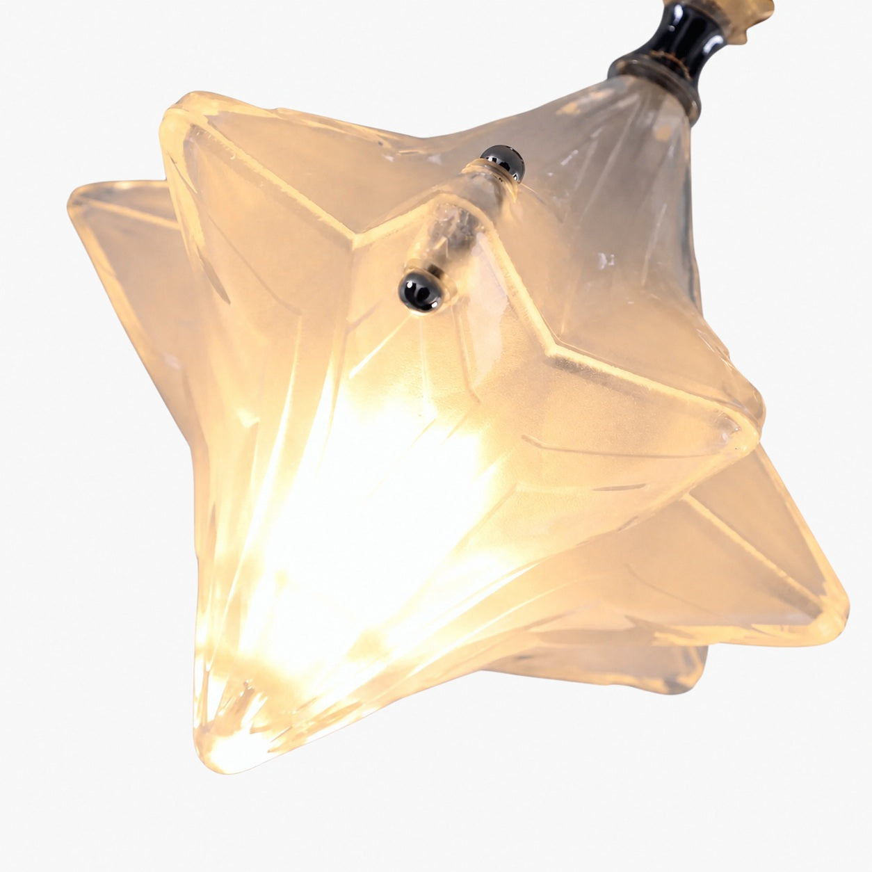 Art Deco Star Ceiling Lamp – Frosted Glass Fixture for Hallway & Entryway – Astris Ceres