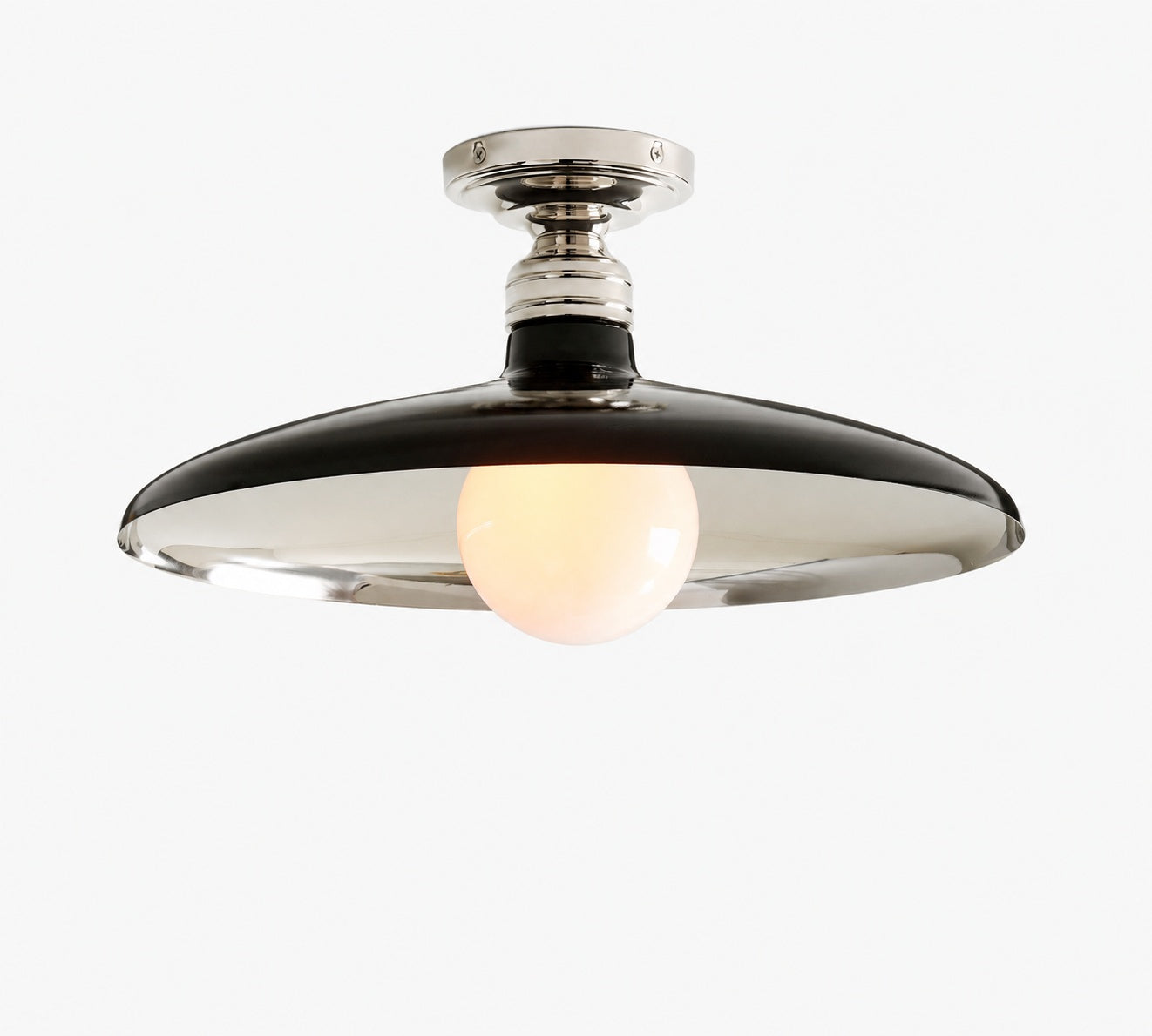 Forvara Farmhouse Metal Flush Mount Light - Black or White Ceiling Lamp
