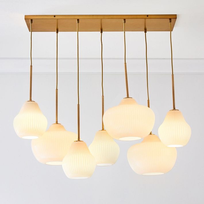 Rivrona Contemporary 7-Light Chandelier - Modern Glass Lighting for Dining Rooms