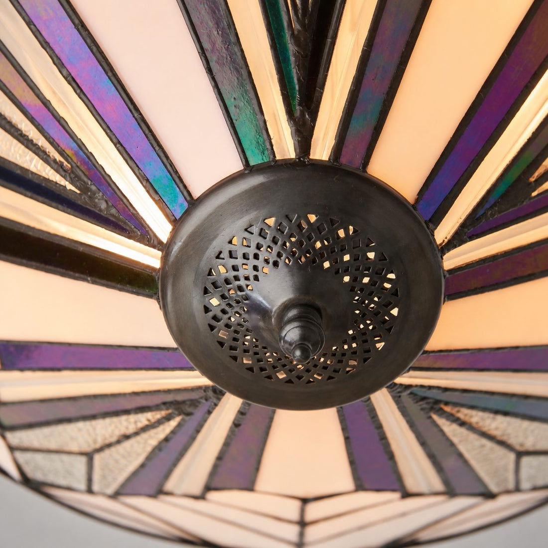 TF Astoria Modern Deco Flush Mount Ceiling Light with Textured Glass – Elegant Home Lighting Fixture