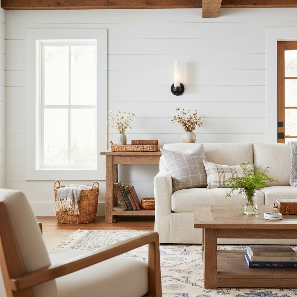 Roven Modern Wall Sconce Inspired with Glass Cylinder Shade - Versatile Accent For Living Room