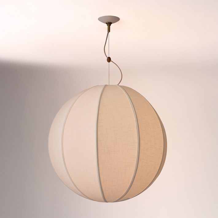 Alvian Pendant Light - Linen Shade with Adjustable Height for Cozy Dining