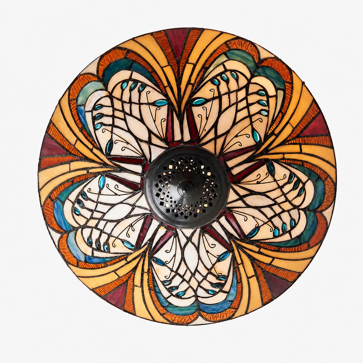 TF Hector Ceiling Light – Handcrafted Stained Glass Design Semi‑Flush or Pendant Fixture for Home