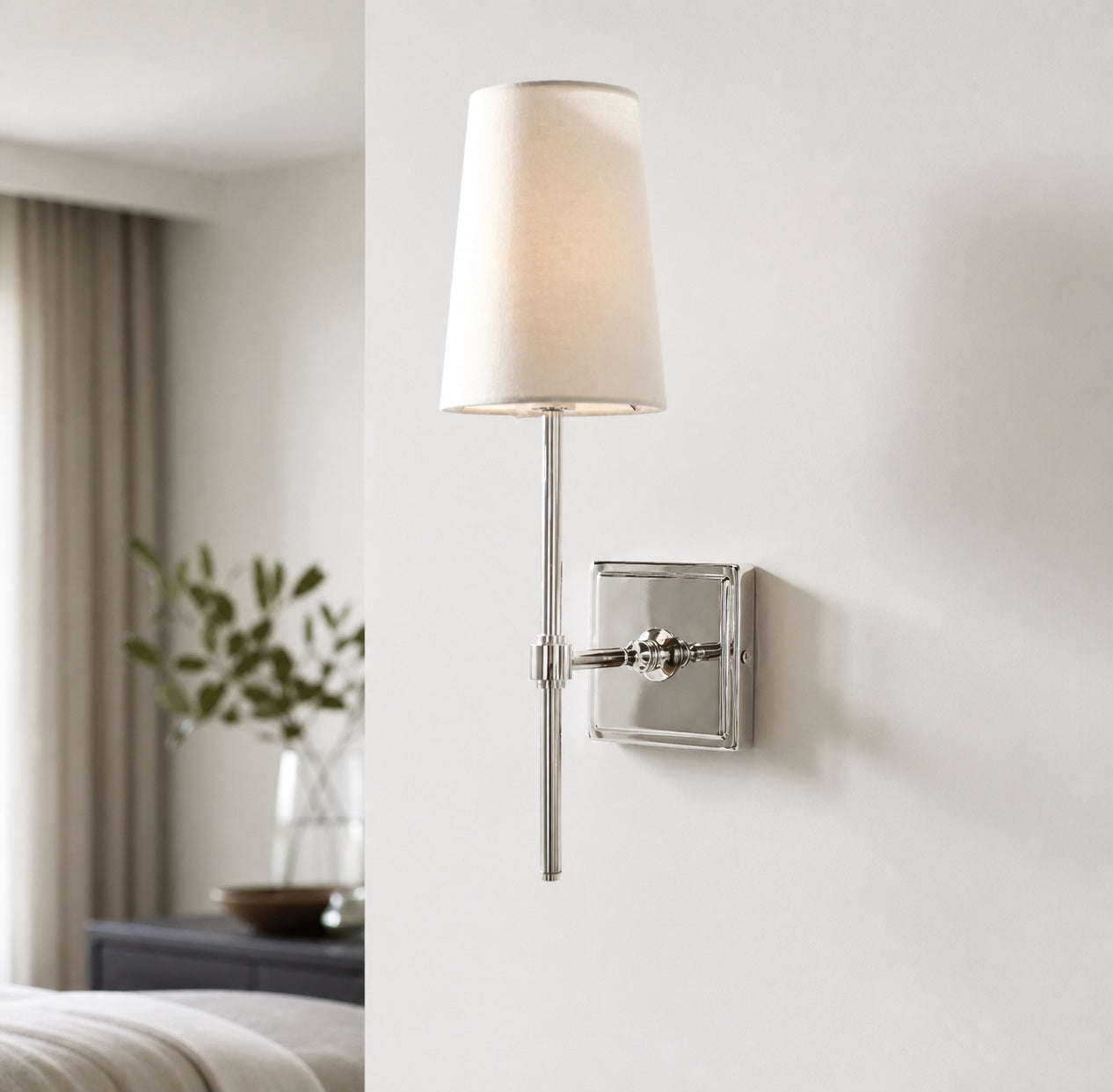 Derlina White Linen Shades Wall Lamp – Retro Metal Multi-Head Lighting Fixture