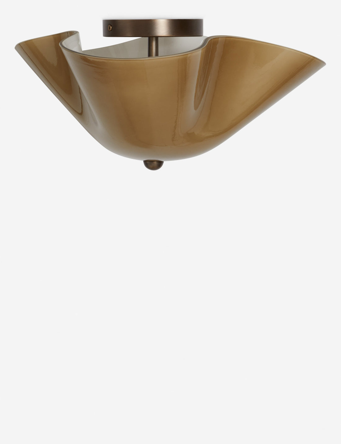 Bellina Glass Flush Mount Ceiling Light - Brass Accent Modern Fixture