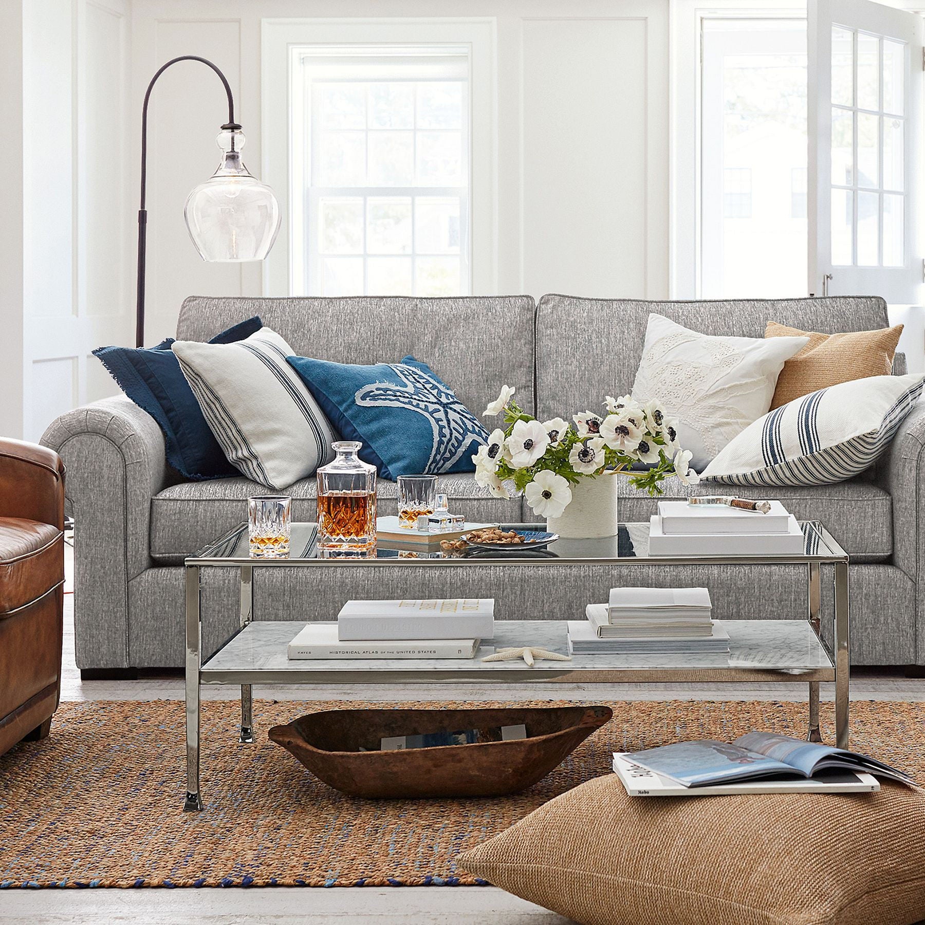 Lawson Rippled Glass Modern Floor Lamp – Artisan Design for Bedroom or Lounge