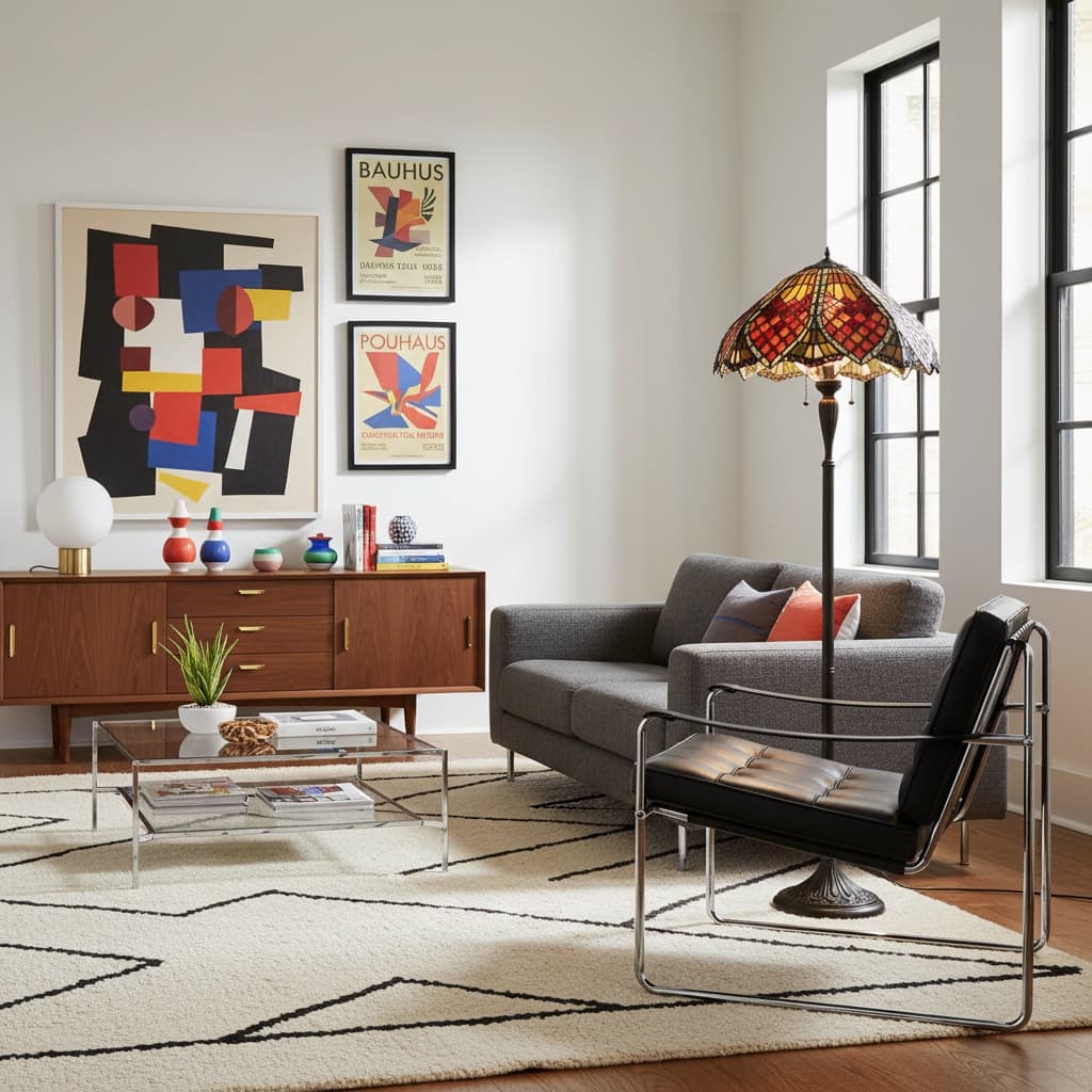 TF Orsino Decorative Tiffany Style Floor Lamp - Artistic Stained Glass Lamp for Bedroom