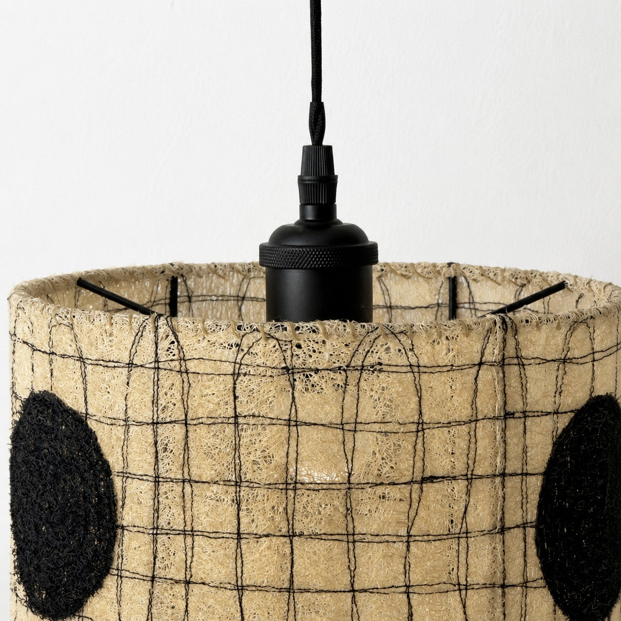 Natural Loofah Pendant Light - Organic Woven Shade for Dining Room