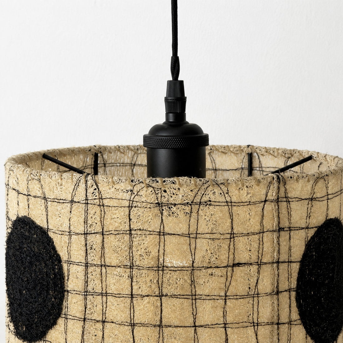 Natural Loofah Pendant Light - Organic Woven Shade for Dining Room