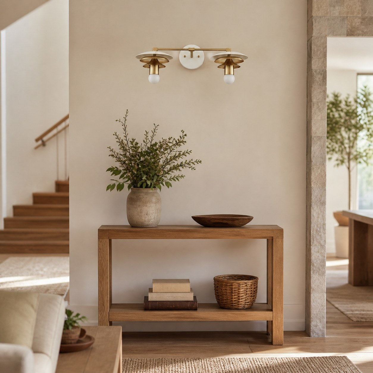 Artivo Layered Brass Vanity Light - Modern Sleek Style Home Bath Accent