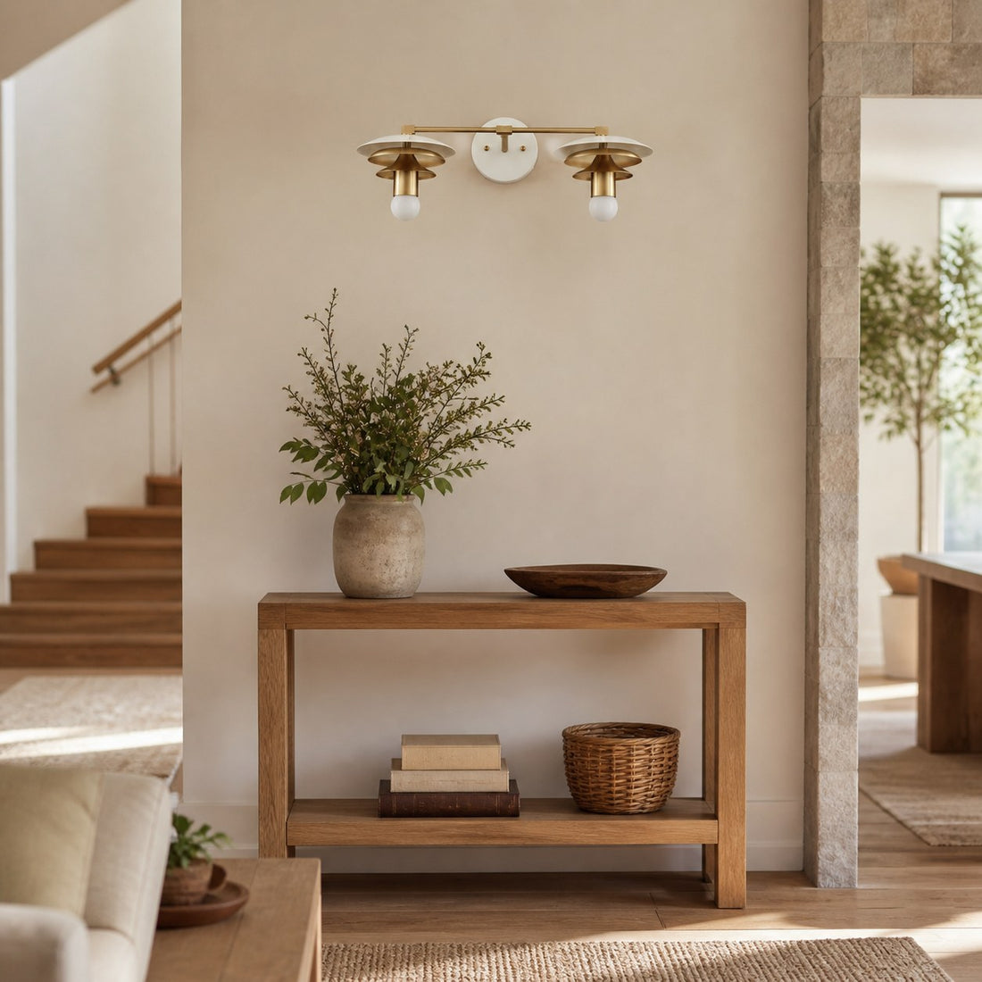 Artivo Layered Brass Vanity Light - Modern Sleek Style Home Bath Accent