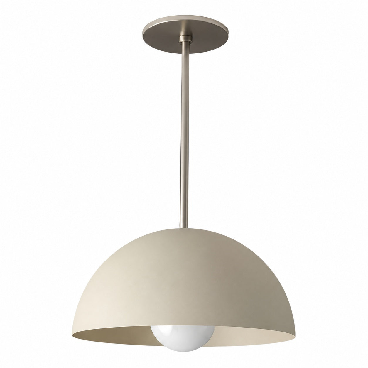 Metio Dome Neutral Dome Pendant - Modern Metal Accent Lighting