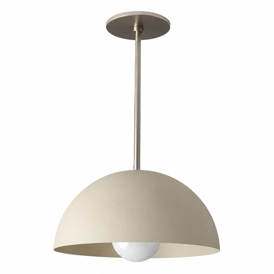 Metio Dome Neutral Dome Pendant - Modern Metal Accent Lighting