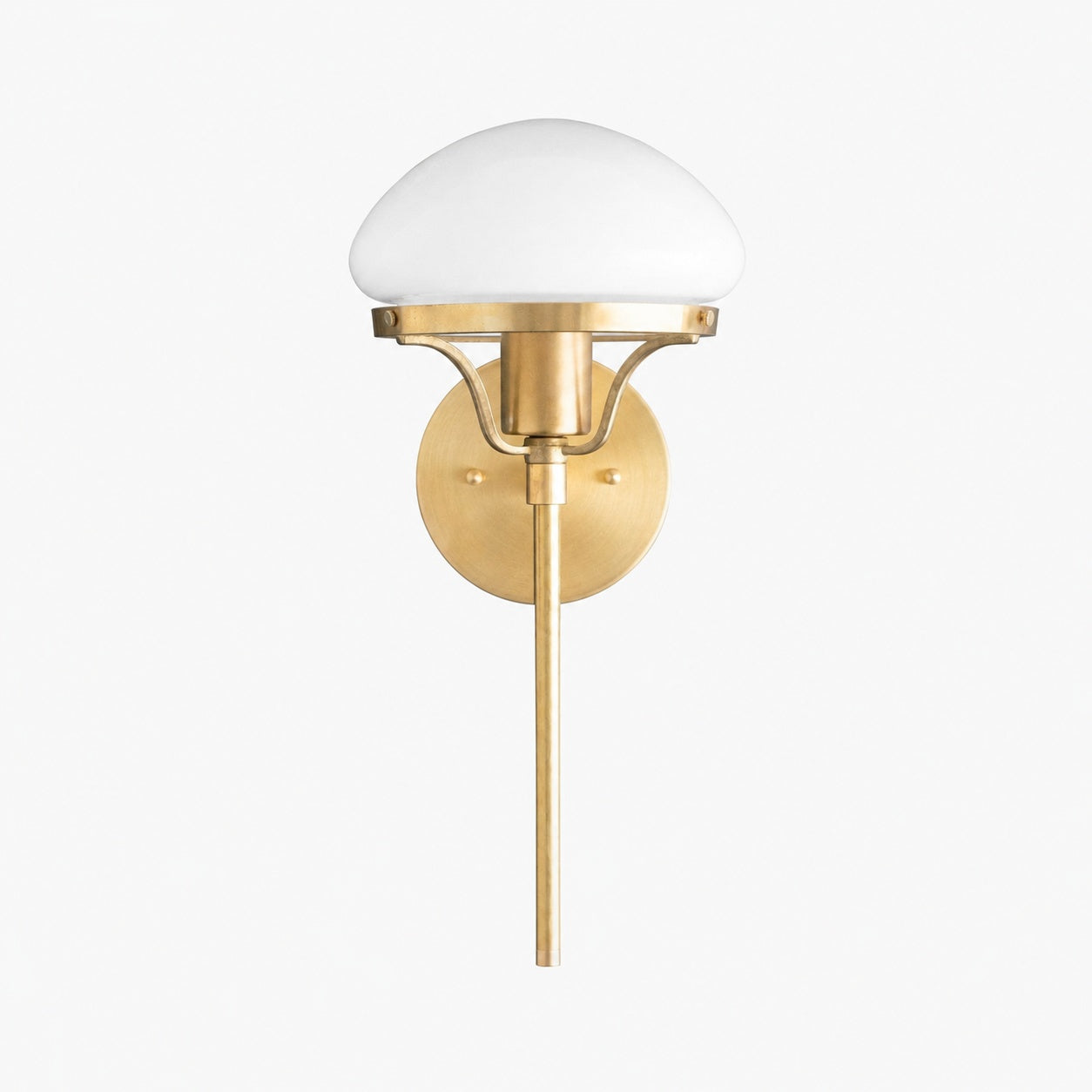 Ornato Luxe Modern Art Deco Wall Light - Opal Glass Globe Sconce - Brass or Black