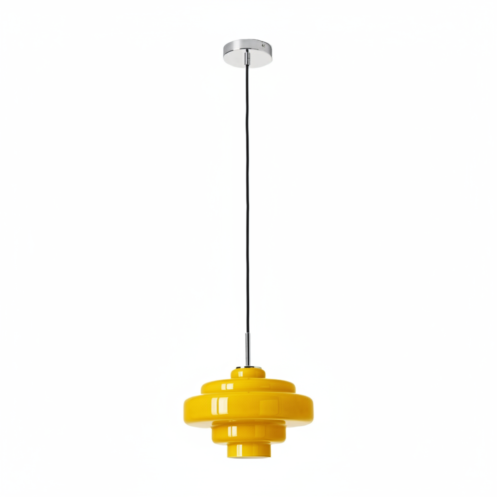 Koloro Elegant Retro Glass Pendant Light – Adjustable Length for Living Room & Hallway