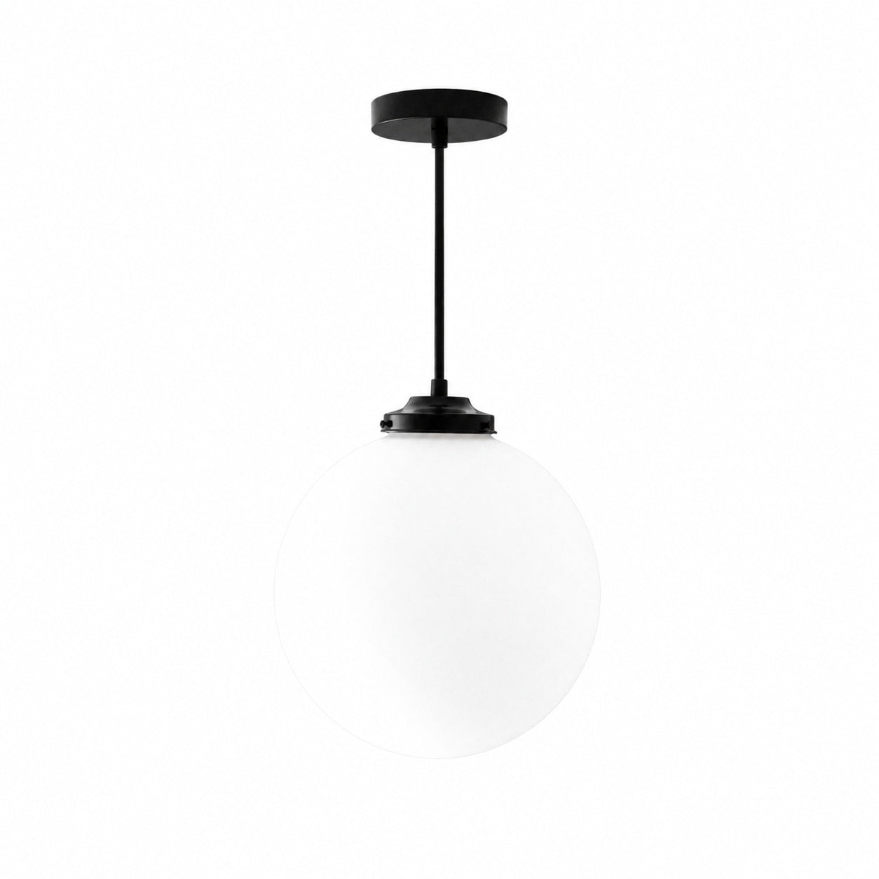 Glorica Glass 12 Inch Globe Ceiling Light - Frosted Glass Art Deco Pendant And Flush Mount